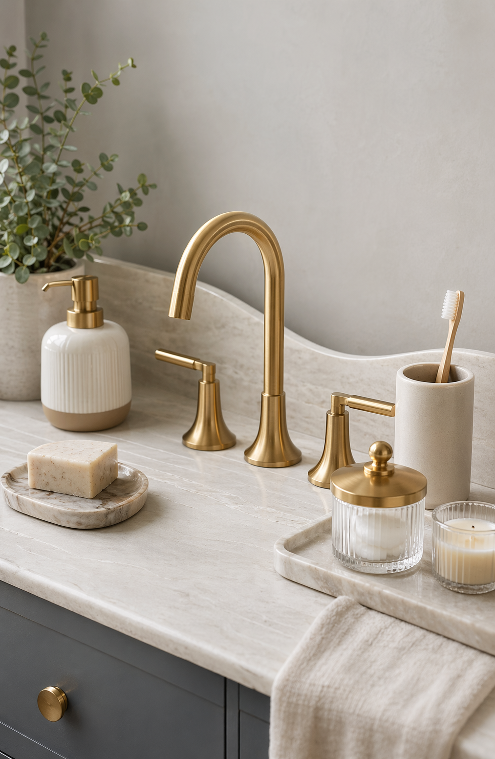 Bathroom essentials editorial image