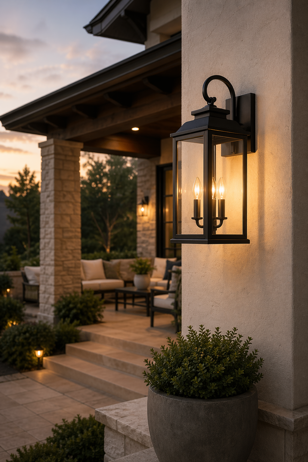 Luxury outdoor wall lantern editorial image